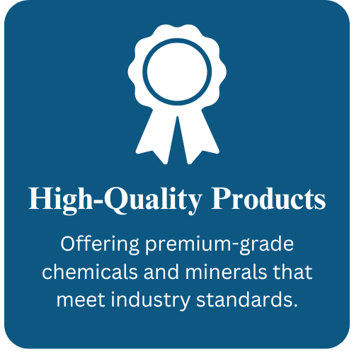 High-quality industrial chemicals and minerals, ensuring consistent performance across industries like paints, plastics, and rubber.