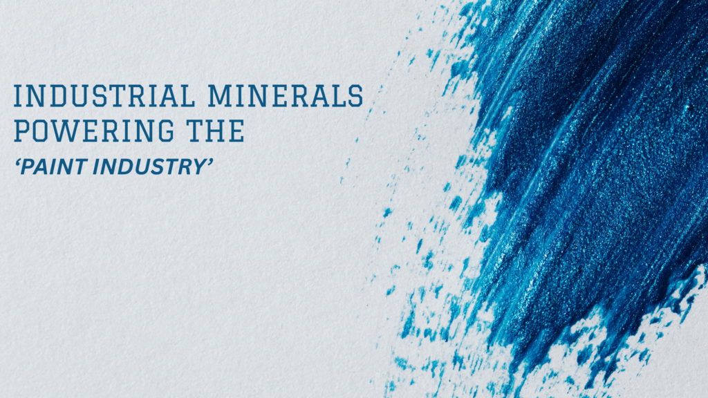 Industrial minerals used in paint manufacturing such as calcite talc china clay and barytes